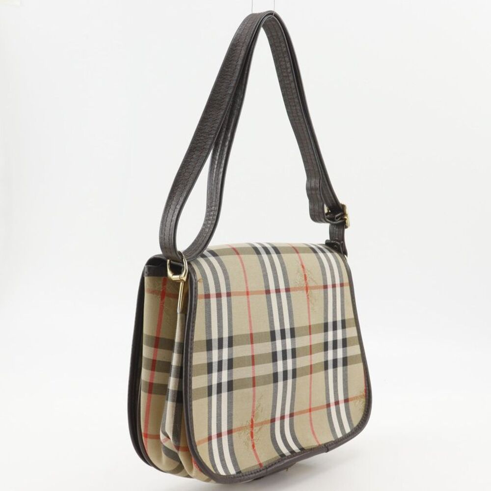 Burberry Check Canvas Leather Shoulder Bag - Picture 3 of 10